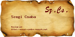Szegi Csaba névjegykártya