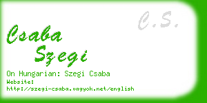 csaba szegi business card